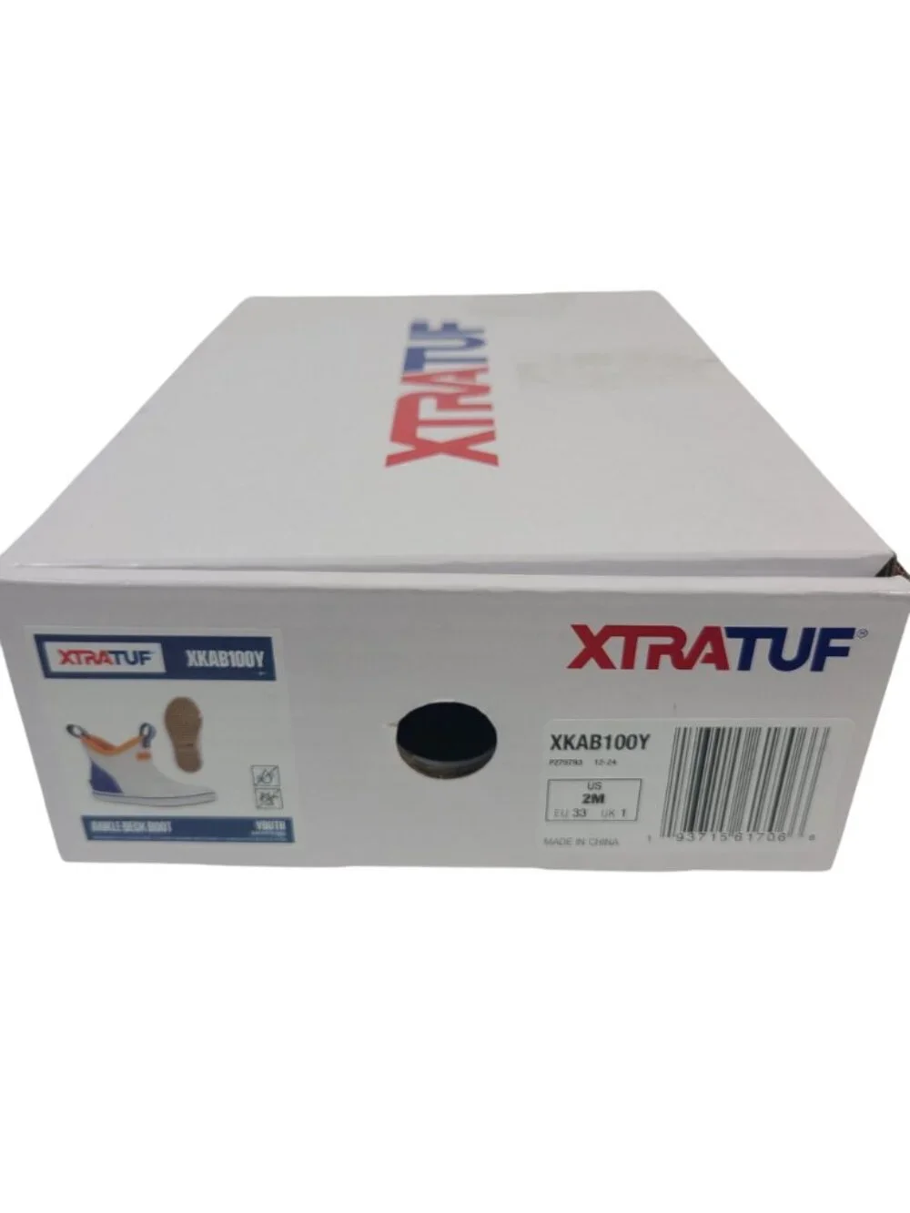 NEW Xtratuf Youth Ankle Deck Boots Sz US 2 White & Blue Waterproof